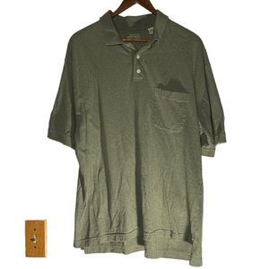 St. John's Bay Men's Polo Shirt Jersey Knit Golf Green Short Sleeve Size Large